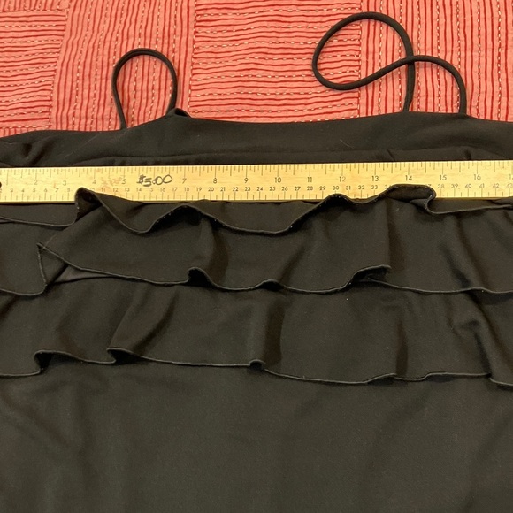 Vintage made in Canada XL Elegant Black Ruffle Mini Dress women’s - Picture 3 of 11